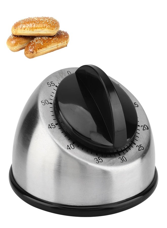 lvifloae 60 Minute Wind Up Timer Stainless Steel Kitchen Countdown Timer for Home Baking Cooking Oven Countdown Wind Up Alarm Clock Home Tools - Image 1